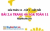 Bài 2.6 SGK Toán 11 tập 1 Kết nối tri thức